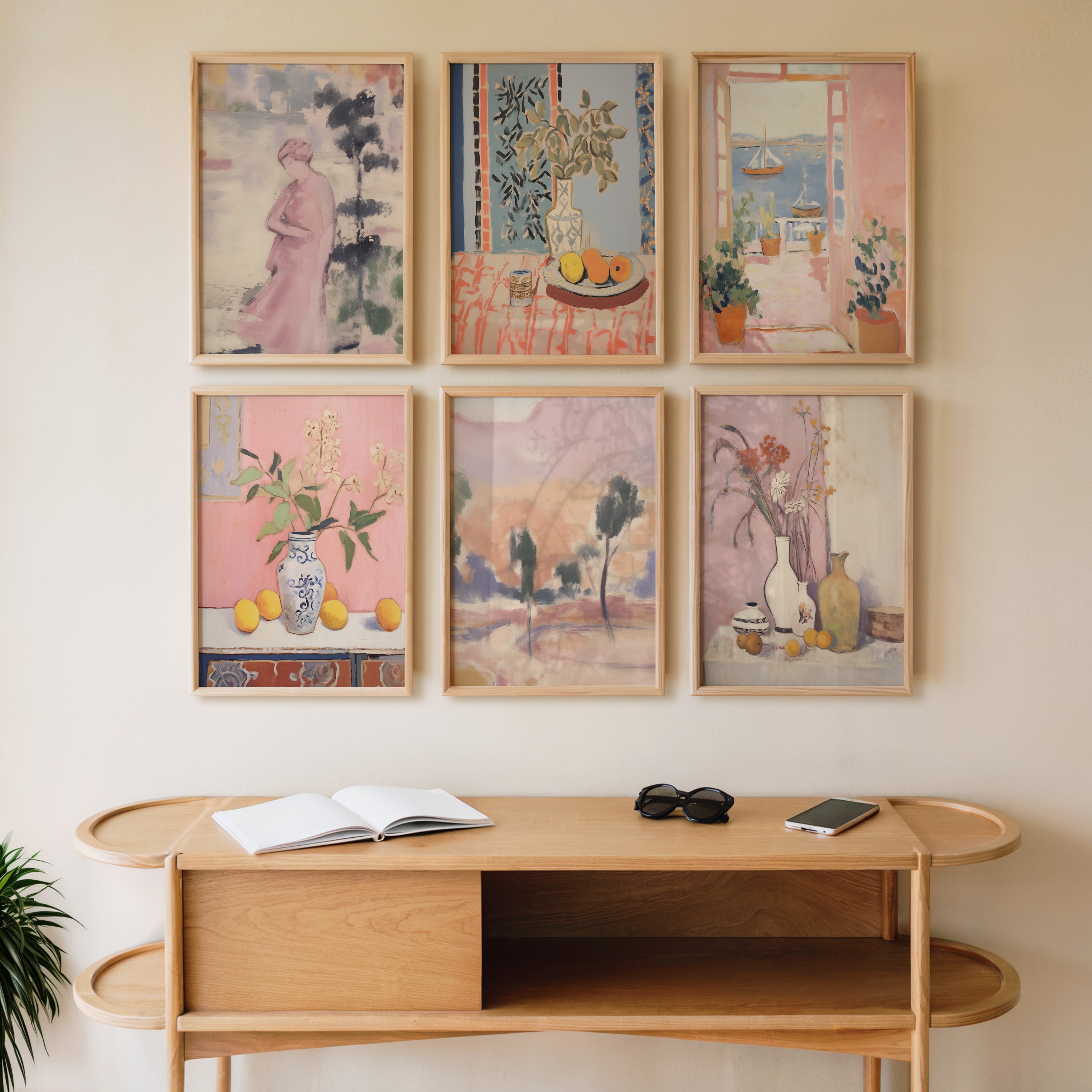 Rose-Tinted Garden Whispers set of 6